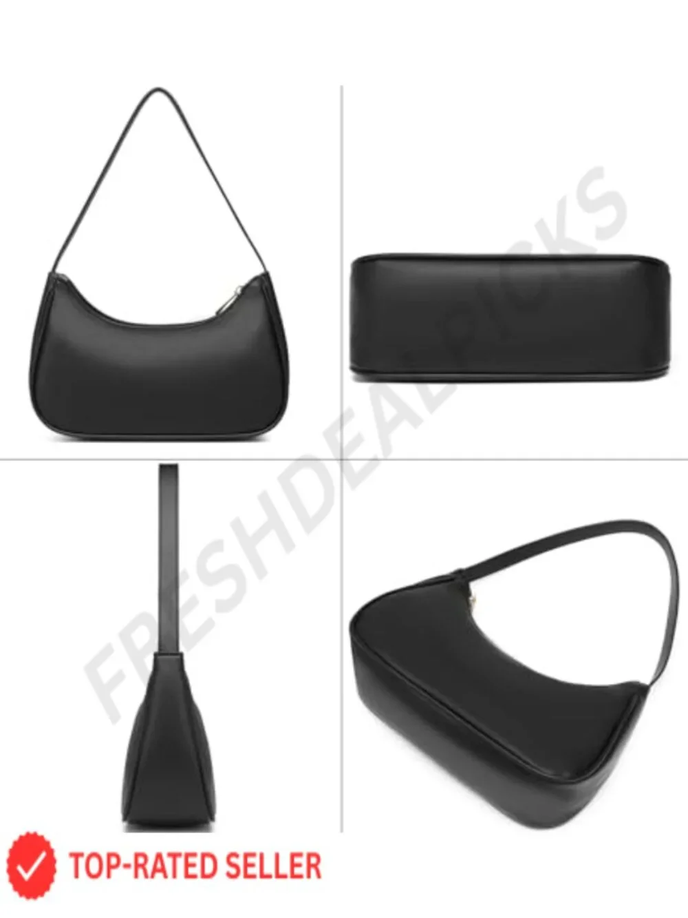 Vegan Leather Hobo Shoulder Bag with Zipper Closure Women's Retro Sling Tote